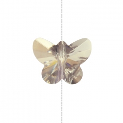Crystal Faceted Smoky Quartz Butterfly Bead (14mm)