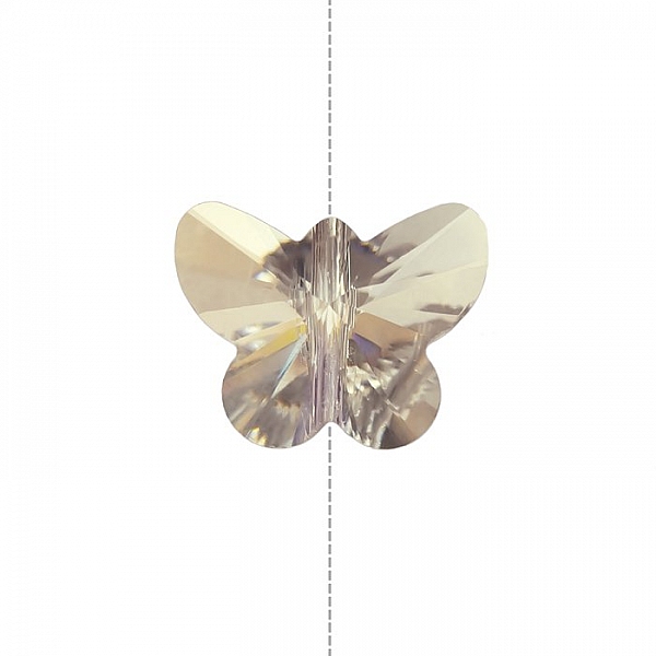 Crystal Faceted Smoky Quartz Butterfly Bead (14mm)