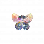 Crystal Faceted Glass Clear AB Butterfly Bead 14mm