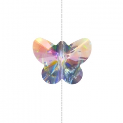 Crystal Faceted Glass Clear AB Butterfly Bead 14mm