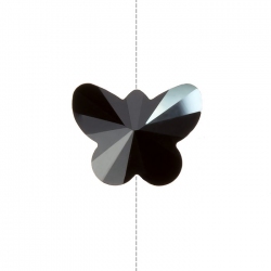 Crystal Faceted Glass Black Butterfly Bead 14mm