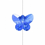 Crystal Faceted Glass Blue Butterfly Bead 14mm