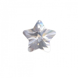 Crystal Faceted AAA Quality Clear Star Pendant 13.5mm