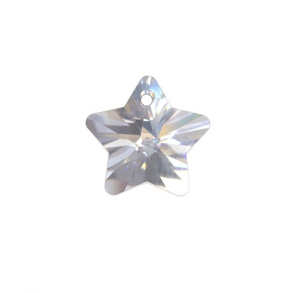 Crystal Faceted AAA Quality Clear Star Pendant 13.5mm