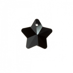 Crystal Faceted AAA Quality Black Star Pendant 13.5mm