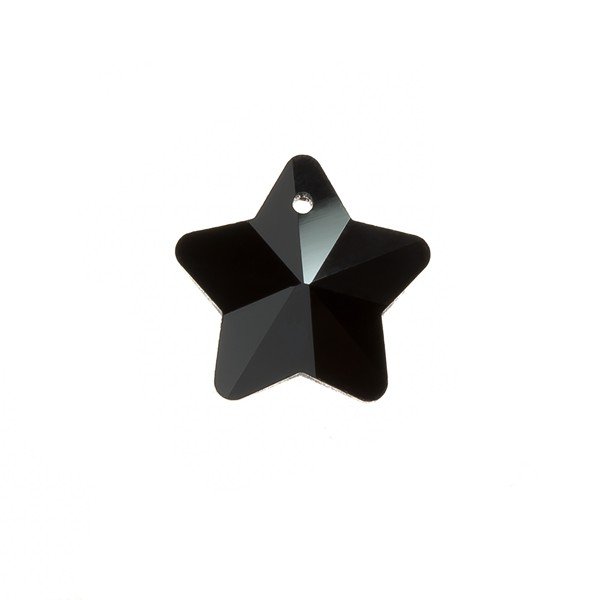 Crystal Faceted AAA Quality Black Star Pendant 13.5mm