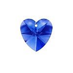 Crystal Faceted AAA Quality Blue Heart Pendant 14mm PK1