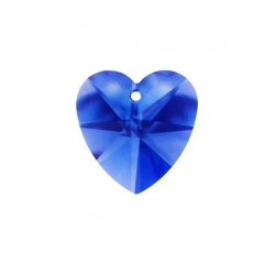 Crystal Faceted AAA Quality Blue Heart Pendant 14mm PK1