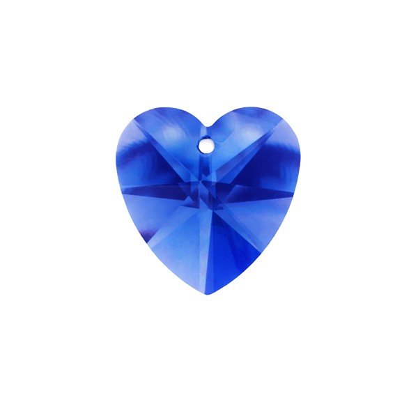 Crystal Faceted AAA Quality Blue Heart Pendant 14mm PK1
