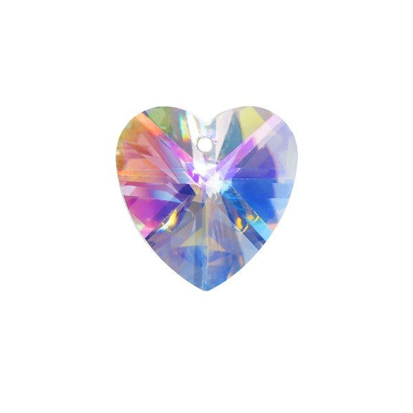 Crystal Faceted AAA Quality Clear AB Heart Pendant 14mm