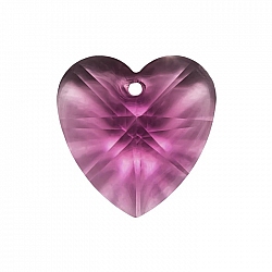 Crystal Faceted AAA Quality Purple Heart Pendant 18x9mm