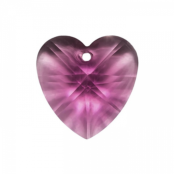 Crystal Faceted AAA Quality Purple Heart Pendant 18x9mm