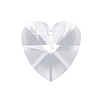 Crystal Faceted AAA Quality Clear Heart Pendant 18x9mm