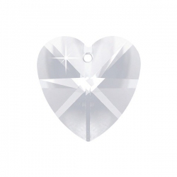 Crystal Faceted AAA Quality Clear Heart Pendant 18x9mm