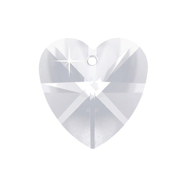Crystal Faceted AAA Quality Clear Heart Pendant 18x9mm