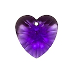 Crystal Faceted AAA Quality Violet Heart Pendant 18x9mm