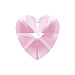 Crystal Faceted AAA Quality Pink Heart Pendant 18x9mm 