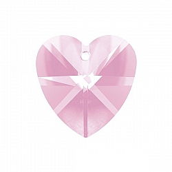 Crystal Faceted AAA Quality Pink Heart Pendant 18x9mm 