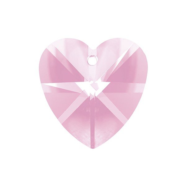 Crystal Faceted AAA Quality Pink Heart Pendant 18x9mm 