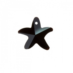 Crystal Faceted AAA Quality Black Starfish Pendant 14mm
