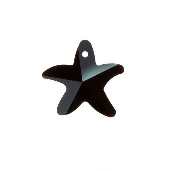 Crystal Faceted AAA Quality Black Starfish Pendant 14mm
