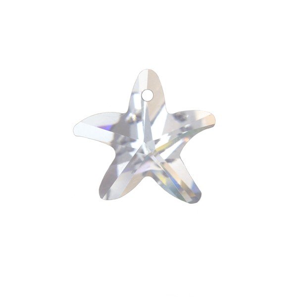 Crystal Faceted AAA Quality Clear Starfish Pendant 14x6mm 