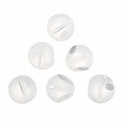 Frosted Trans. Sliced Clear Round Glass Beads 12mm PK6