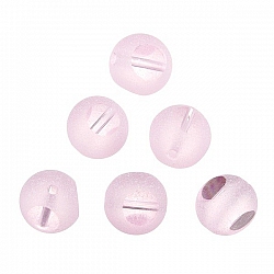 Frosted Trans. Sliced Pink Round Glass Beads 12mm PK6