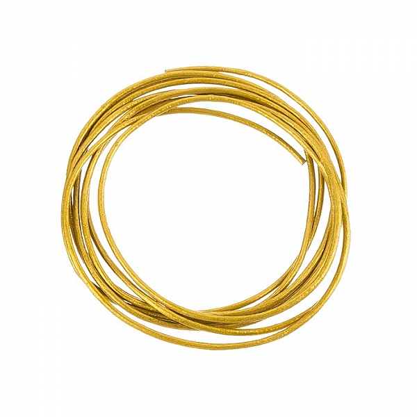 Round 1mm Leather Cord Shiny Finish (Antique Gold) - 1m