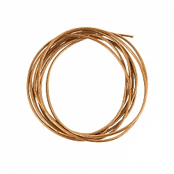 Round 1mm Leather Cord Shiny Copper Finish - 1m Length