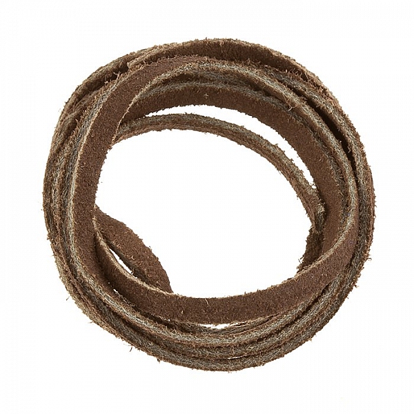 Flat Suede Leather Cord Rough Finish 1m Brown 3.5x1.5mm