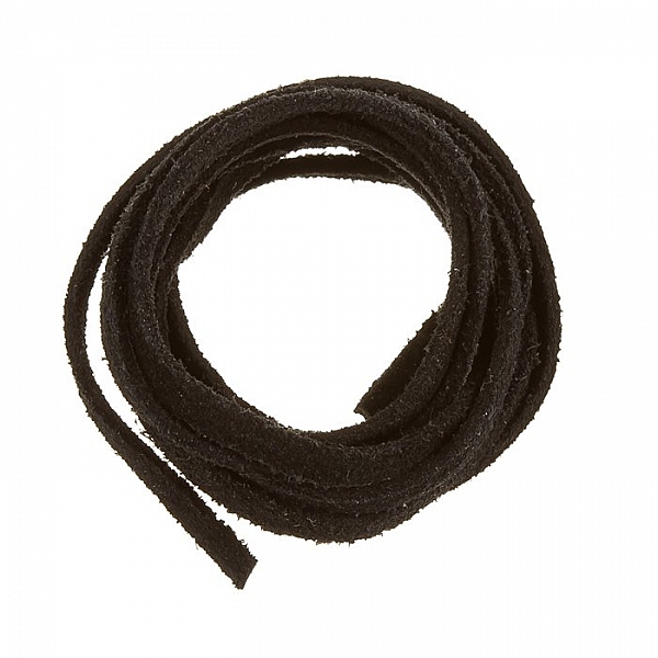 Black Flat Suede Leather Cord 1m Rough Finish 3.5x1.5mm