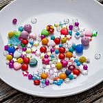 Glass Acrylic Metal Beads Mix Party Festival (100g)