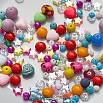 Glass Acrylic Metal Beads Mix Party Festival (100g)