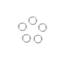 Sterling Silver 5mm Soldered Jump Rings 0.8mm Thick PK5