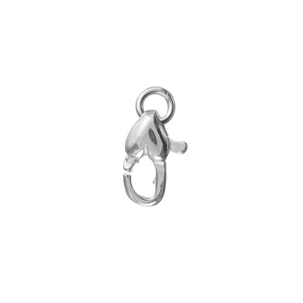 Heart Lobster Clasp And Jump Ring Sterling Silver 11mm