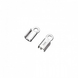 Sterling Silver Fold Over Jewellery Cord End Tips 9x4mm
