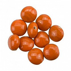 Shiny Smartie Dark Orange Disc Glass Beads 12x6mm PK10