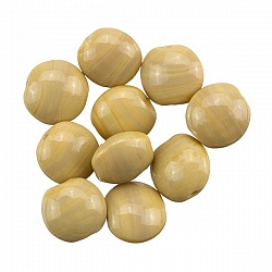 Light Brown Shiny Smartie Glass Disc Beads 12x6mm PK10