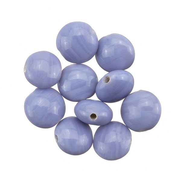 Shiny Disc Shape Smartie Lilac Glass Beads 12x6mm PK10