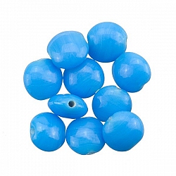 Blue Opaque Smartie Disc Shape Glass Beads 12x6mm PK10