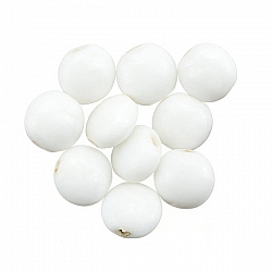 Smartie Shape Shiny White Disc Glass Beads 12x6mm PK10