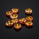 Lustred Heart Yellow Glass Charm Pendants 12mm Pack of 10