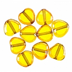 Lustred Heart Yellow Glass Charm Pendants 12mm Pack of 10