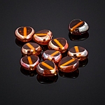 Lustred Heart Copper Glass Charm Pendants 12mm PK10