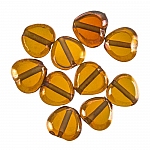 Lustred Heart Copper Glass Charm Pendants 12mm PK10