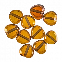 Lustred Heart Copper Glass Charm Pendants 12mm PK10