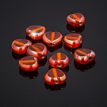 Lustred Heart Orange Glass Charm Pendants 12mm PK10