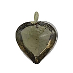 Transparent Heart Grey Glass Charm Pendants 12mm PK10