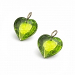 Transparent Lime Glass Heart Charm Pendants 15mm PK2